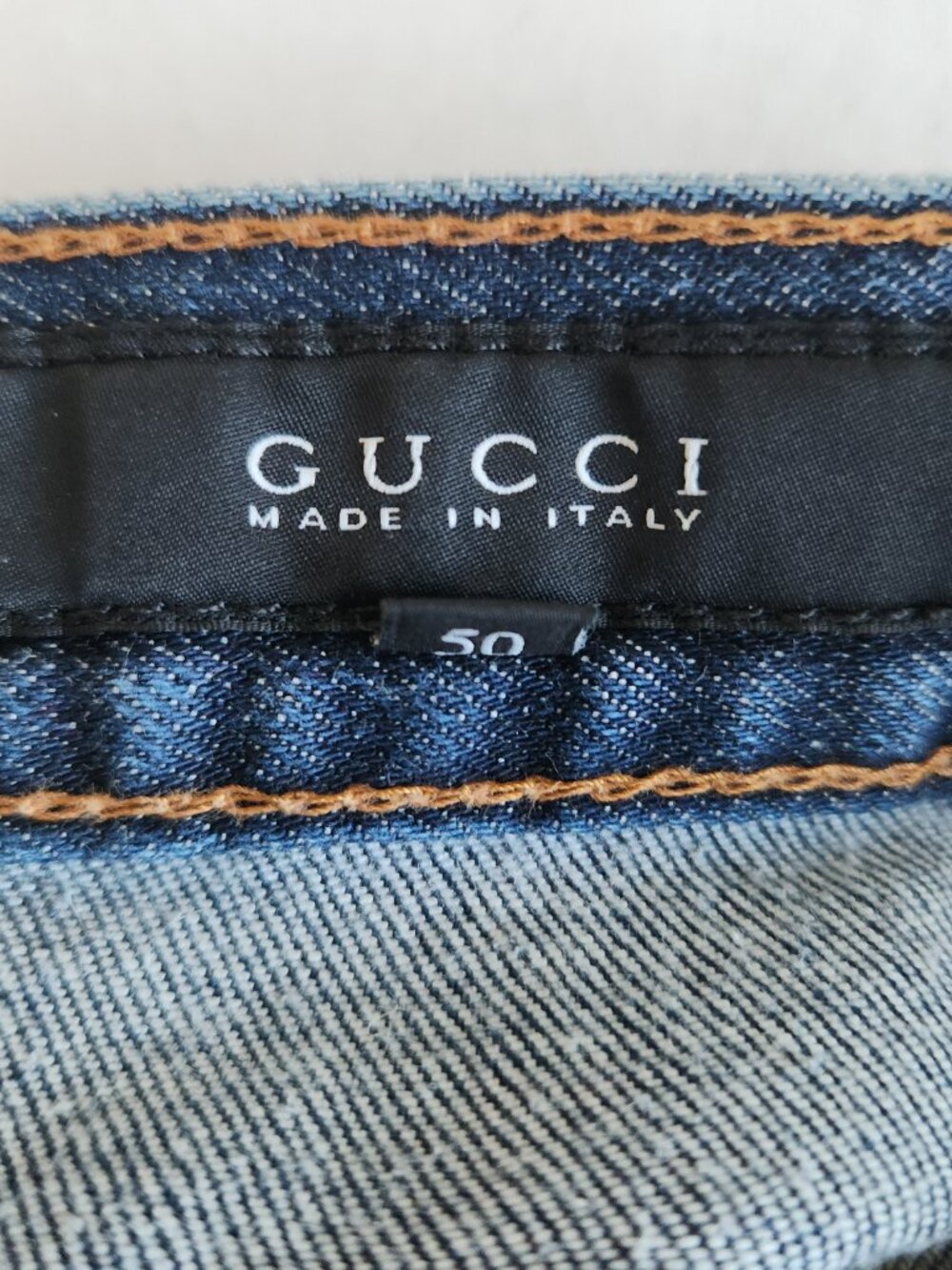 Gucci Denim Blue Jeans Women’s Size 18 US Straight Button Up Made In Italy - Picture 4 of 16